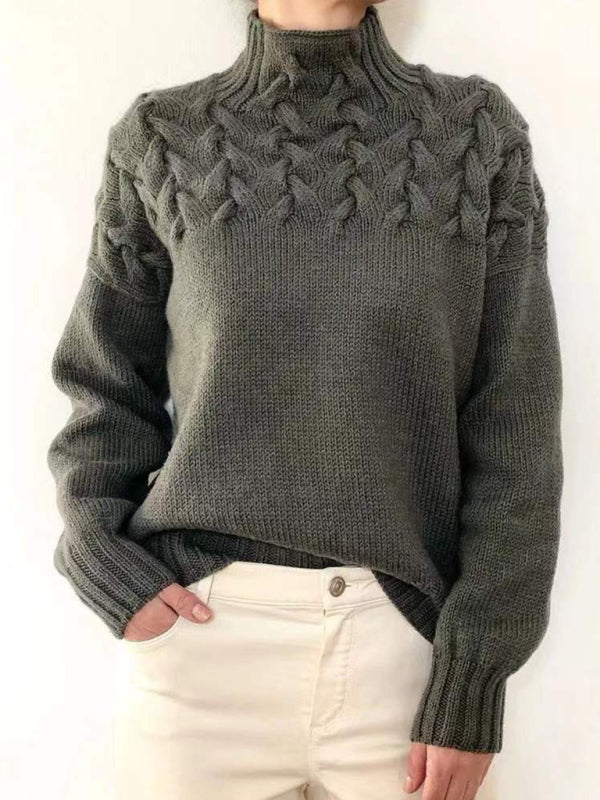 Warm Women's Plain Cashmere Crew Neck Sweater