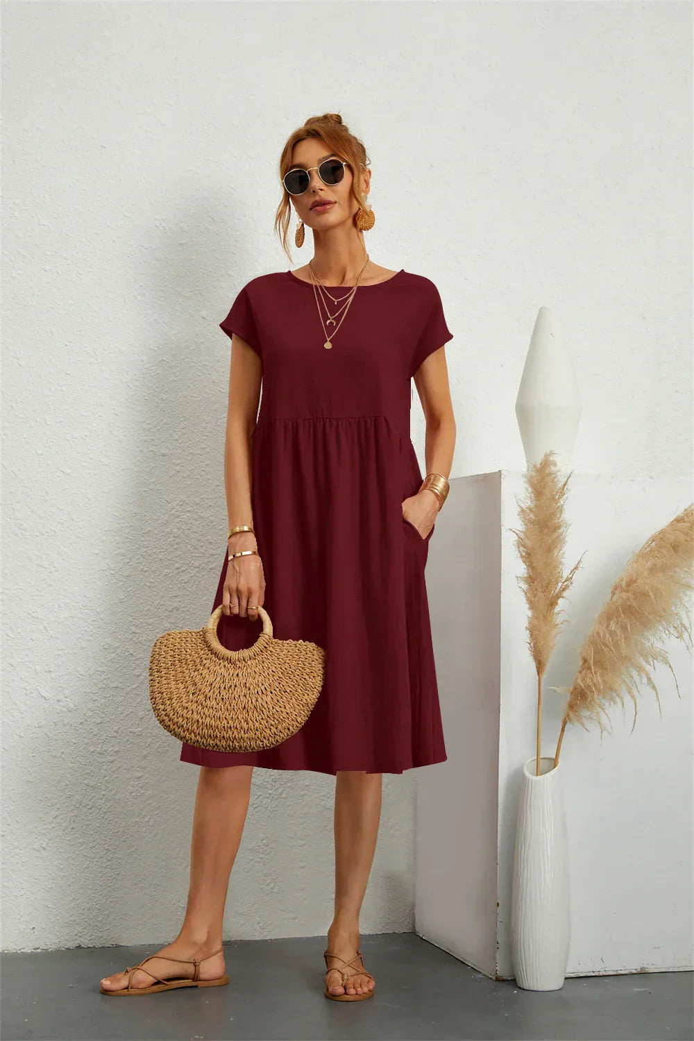 Relaxed Fit Everyday Pocket Dress for Women