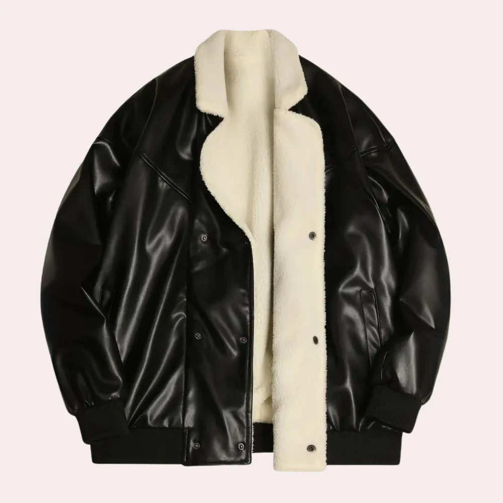 Cevori Relaxed Fit Plush Lining Bomber Jacket