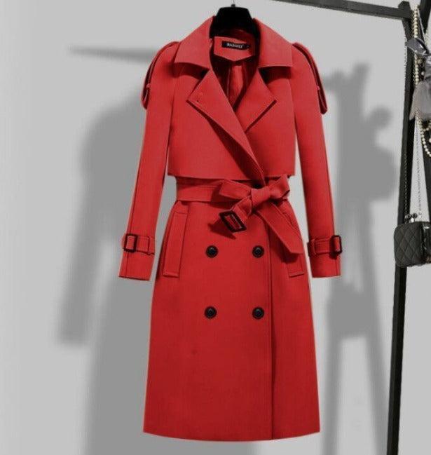 Relaxed Fit Belted Trench Coat for Women