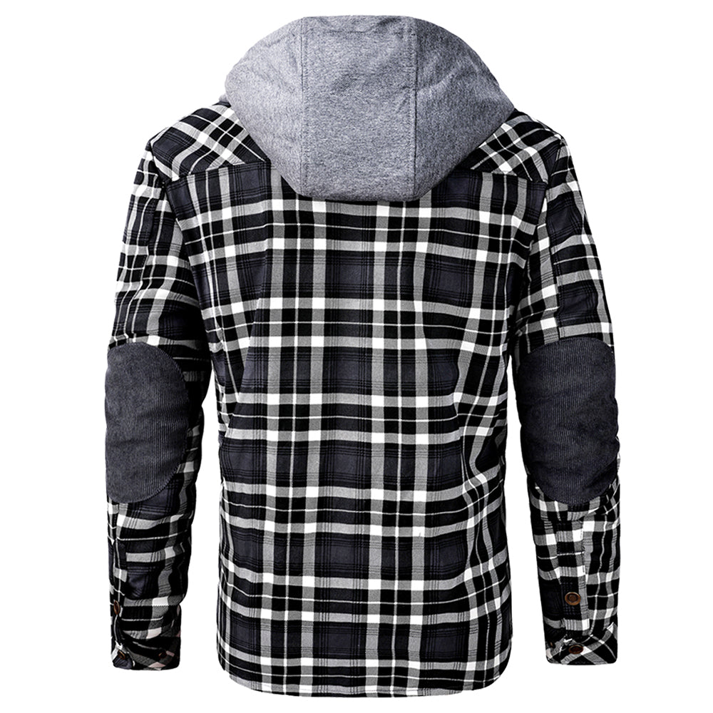 Men’s Hooded Plaid Fleece Lined Shacket