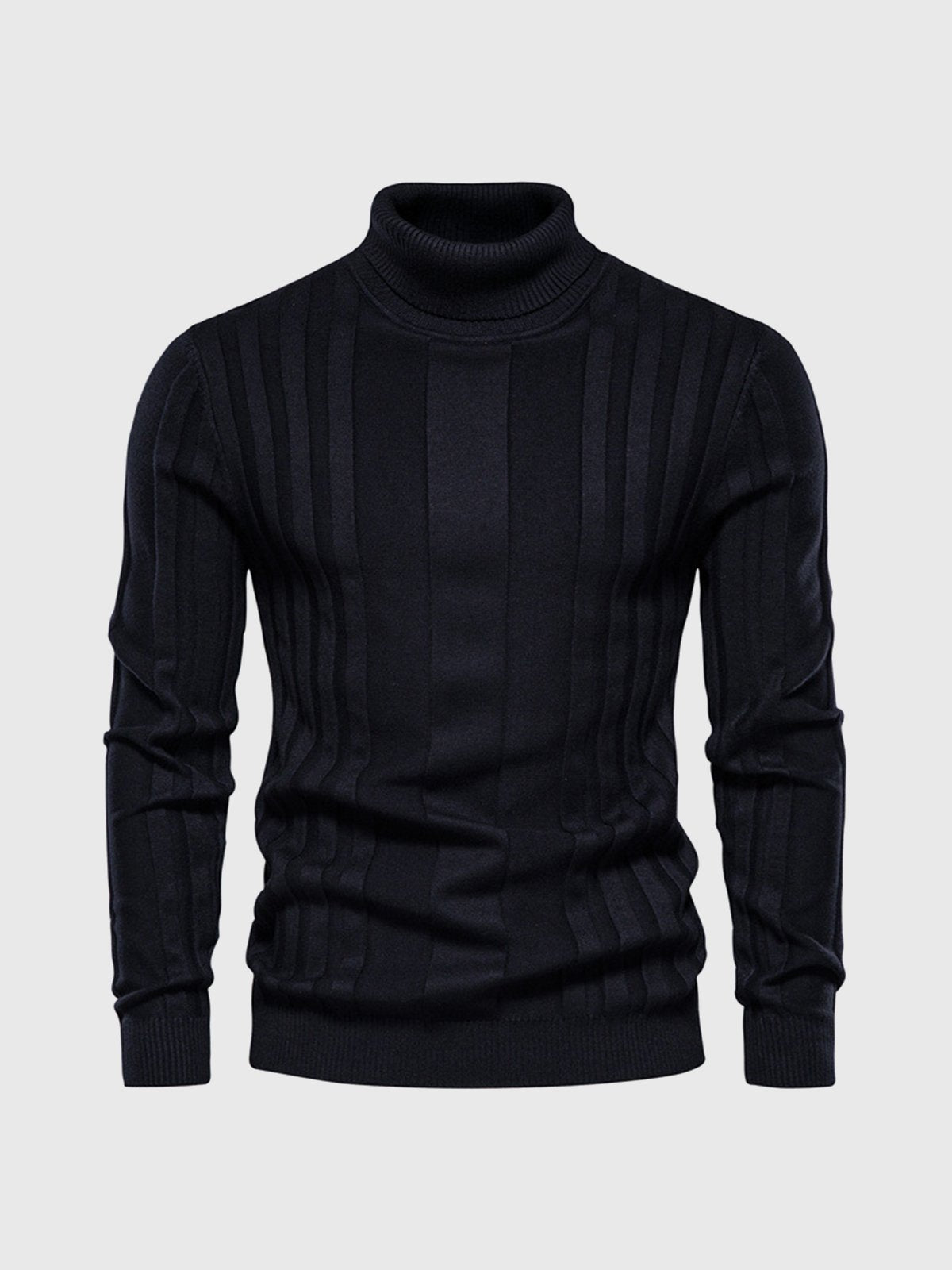 Men's striped turtleneck sweater