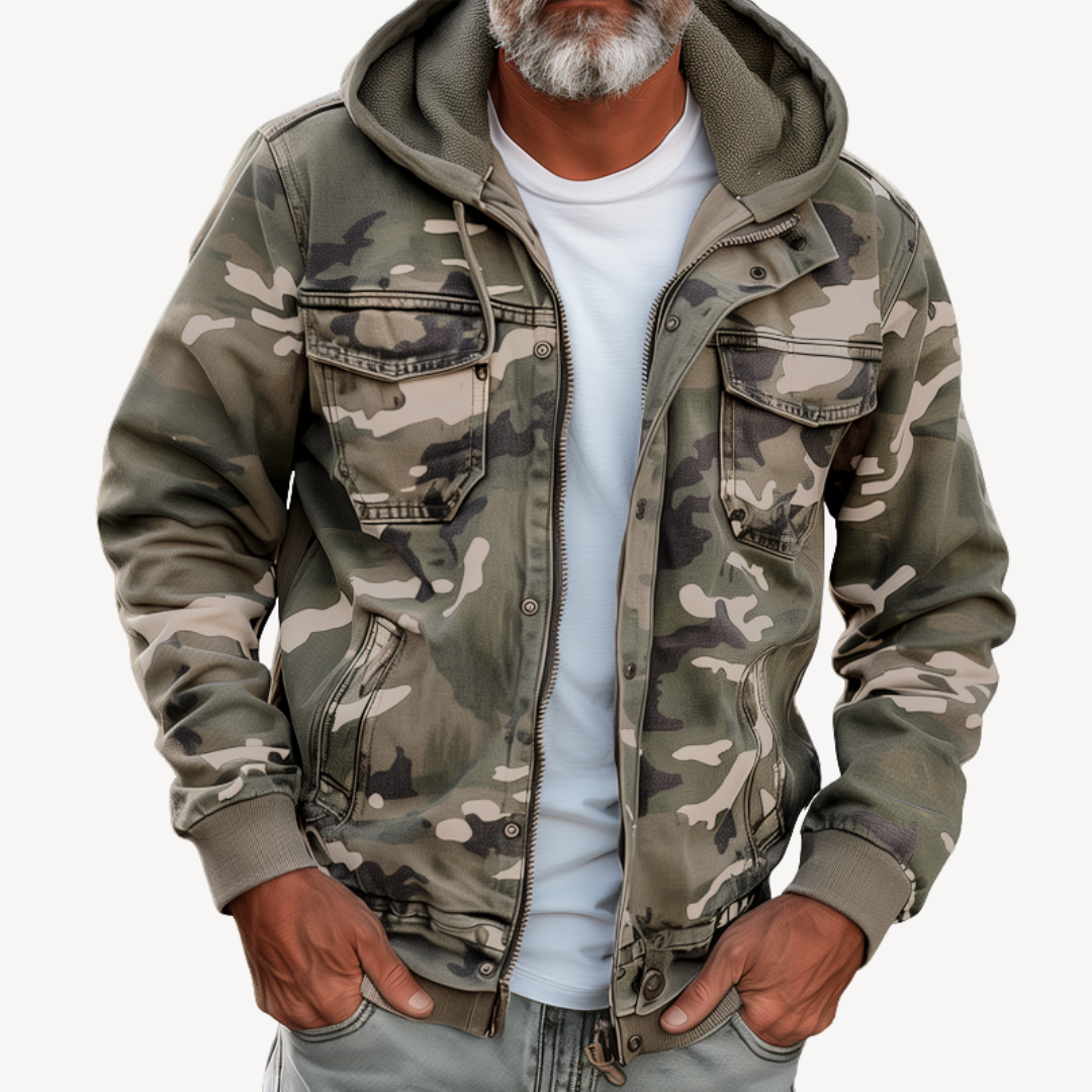 Men's Camouflage Jacket with Hoodie