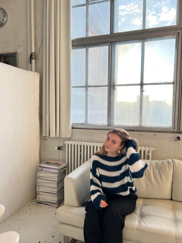 Knitted and Striped Oversized Women's Sweater - Harper