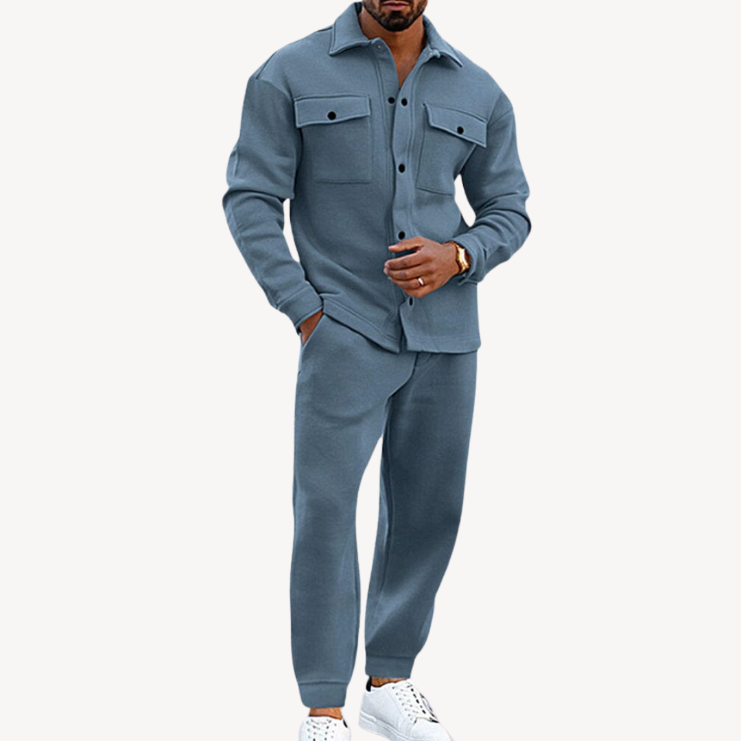 Men's Casual Zip-Up Jacket and Jogger Set