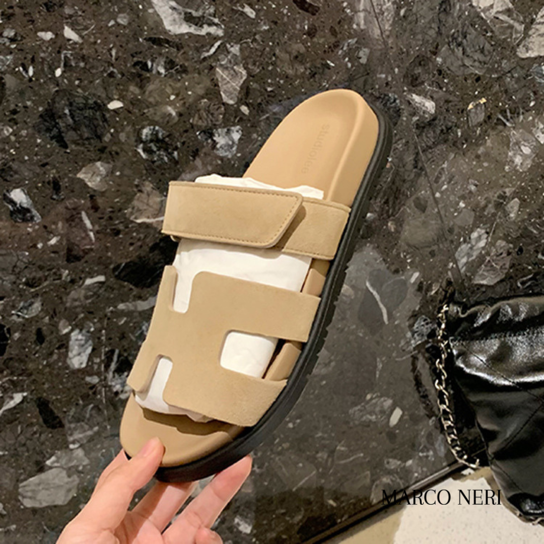 Premium Leather Slide Sandals - Sleek Style & Comfort Fit
