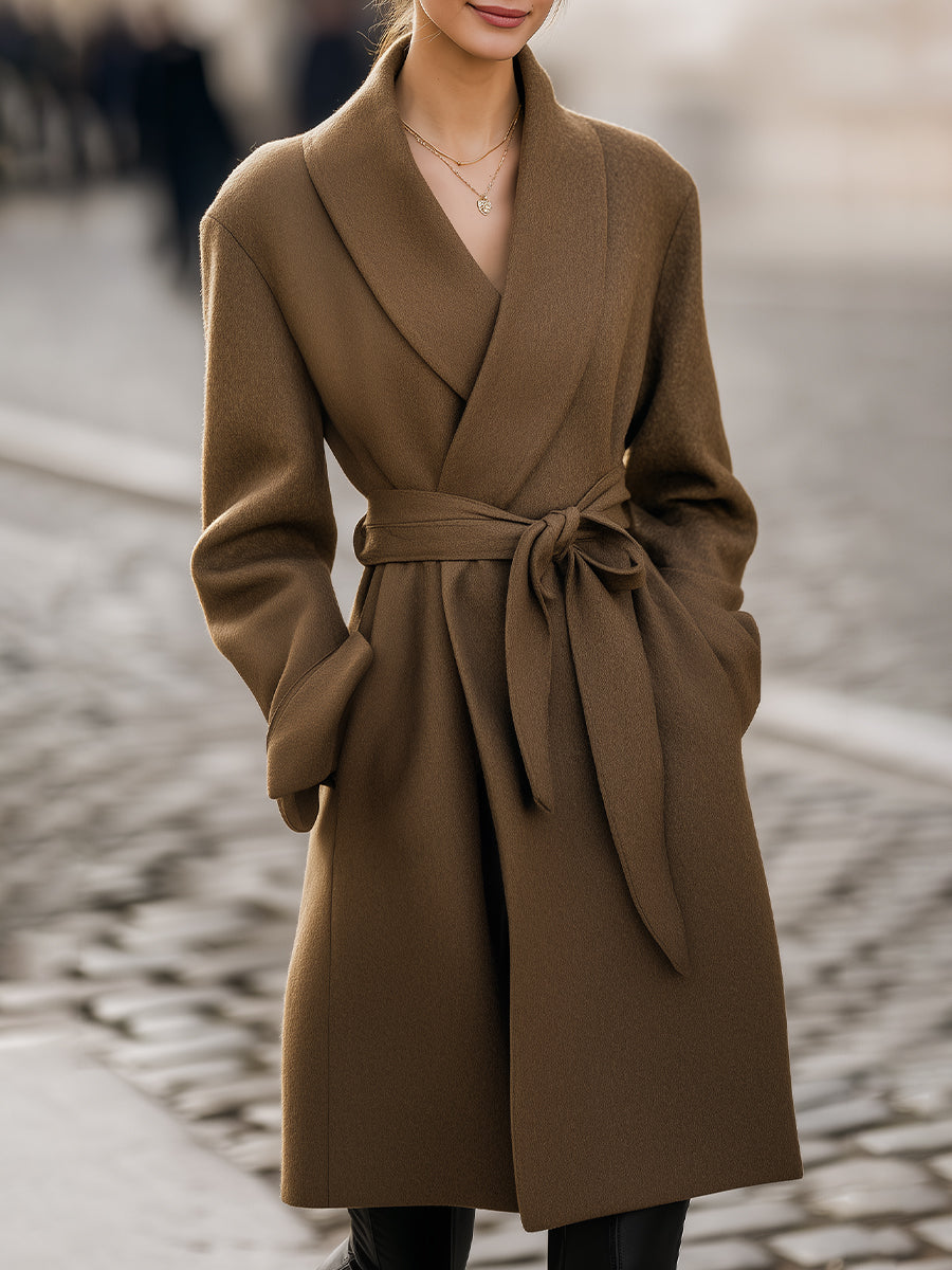 Classic Fit Belted Winter Coat - BritishElegance