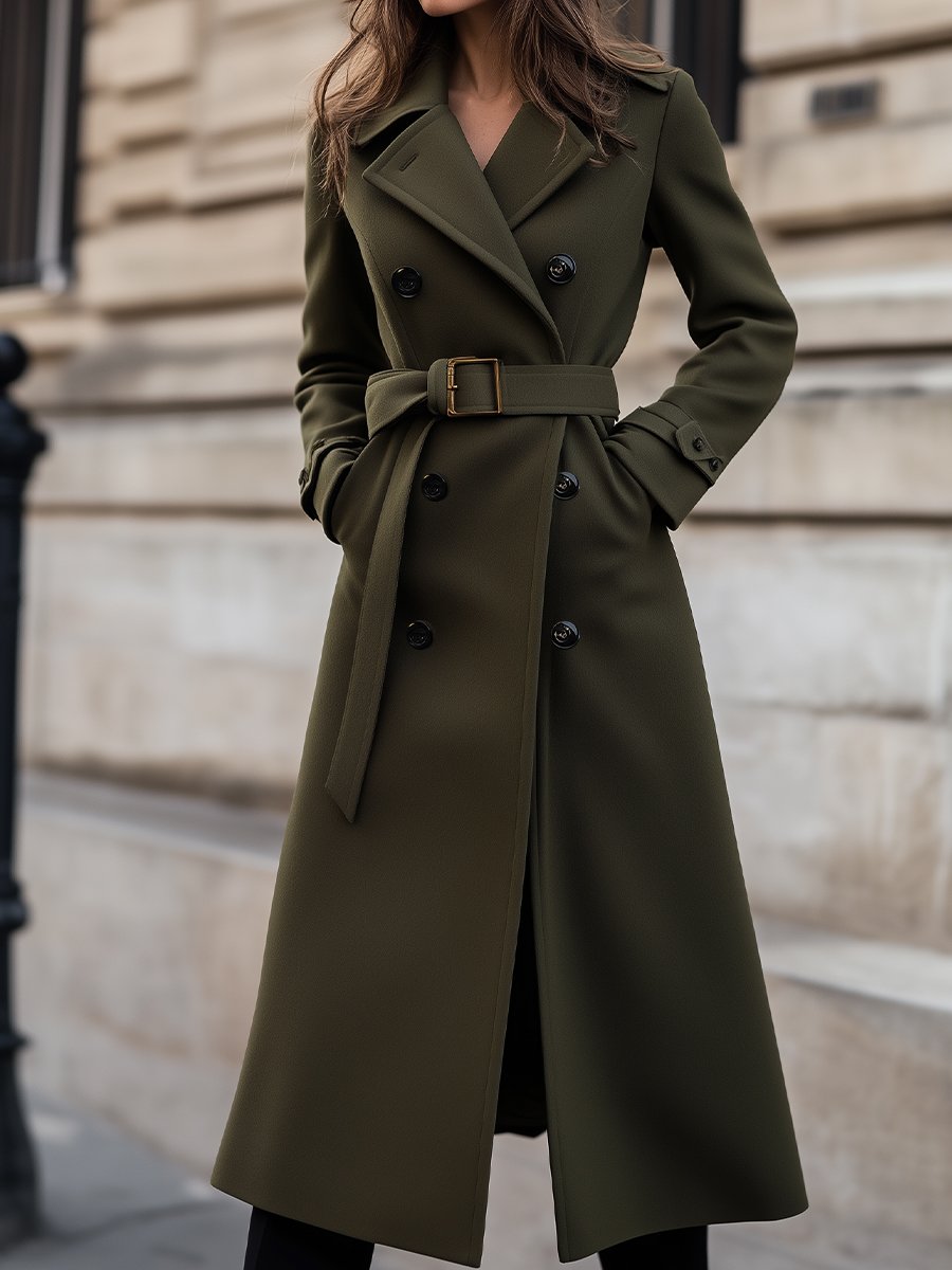Classic Double Breasted Trench Coat for Women - BritishElegance