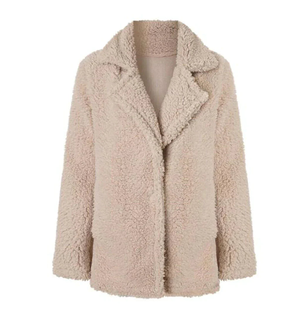 Soft Pink Fleece Women's Winter Coat