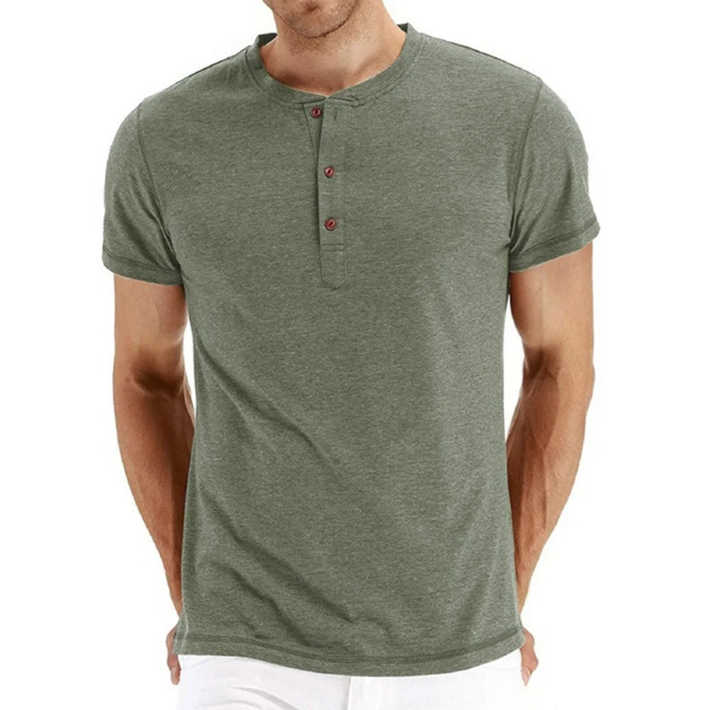 Classic Fit Cotton Henley Tee Shirt