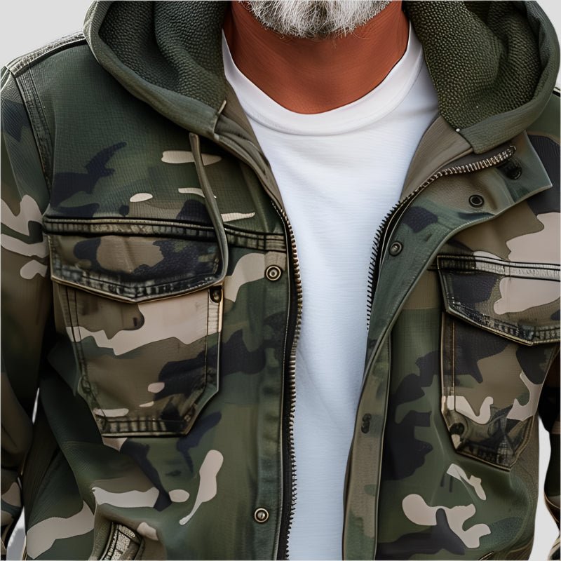 Men's hooded jacket in camouflage look – Bruno