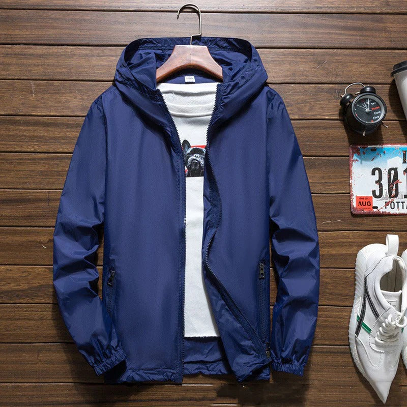 Waterproof Breathable Men's Windbreaker Coat with Hood