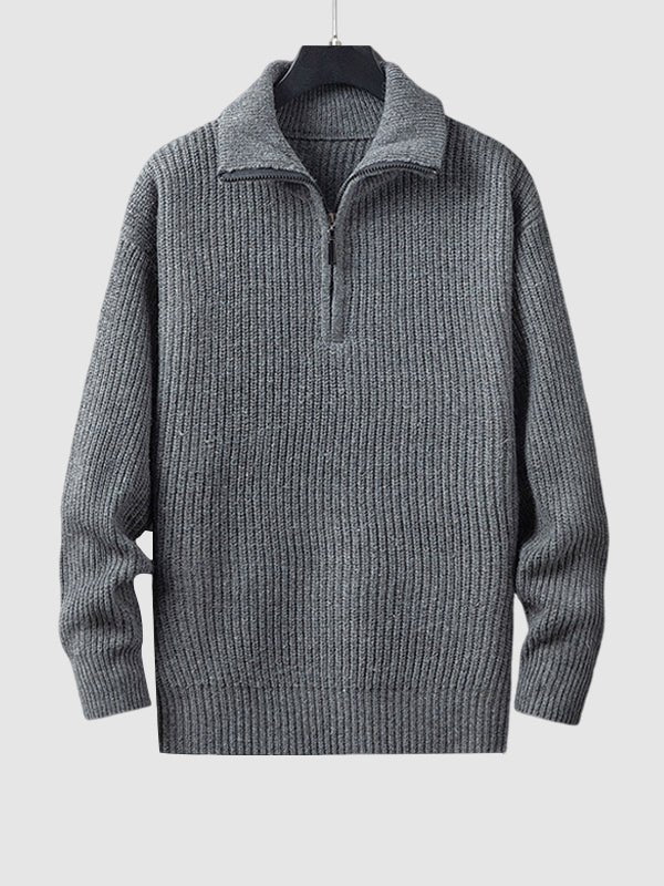 Classic Men's Zipper Knit Sweater