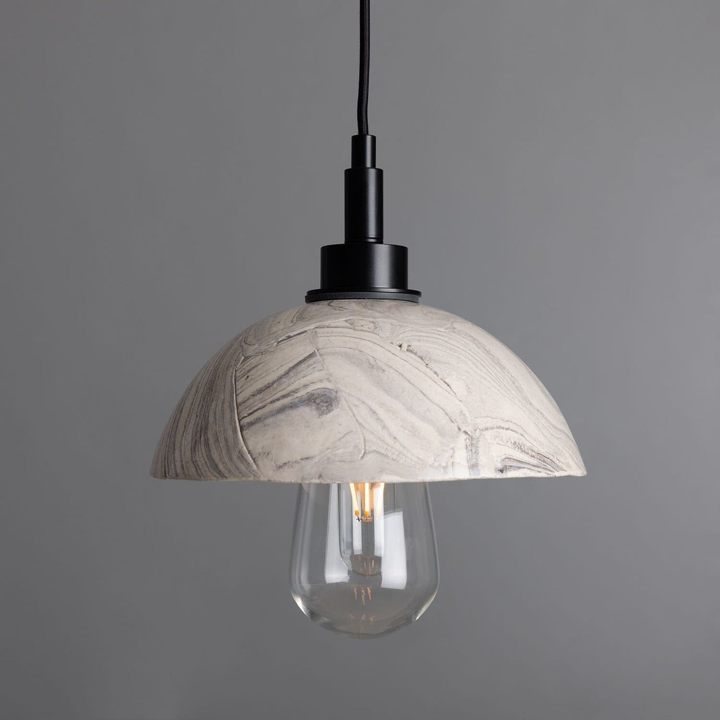Marble Effect Ceramic Bathroom Ceiling Light 8 Inch IP44 - BritishElegance