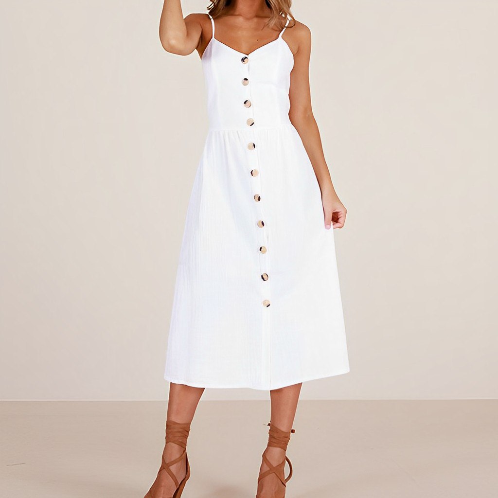 Chic Ladies Floral Midi Summer Dress
