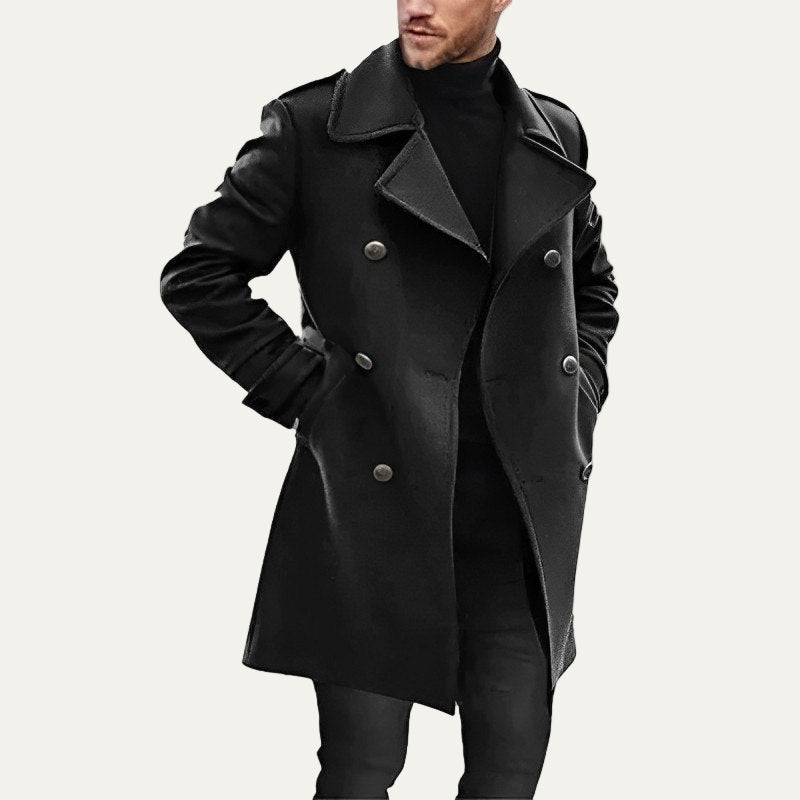 Men’s Double Breasted Military Inspired Coat