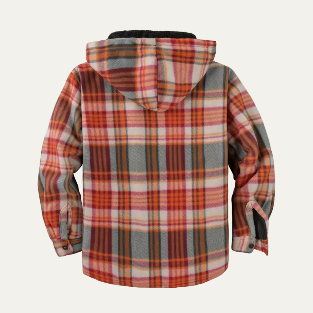 Men’s Cozy Fleece Plaid Hooded Shacket with Sherpa Lining