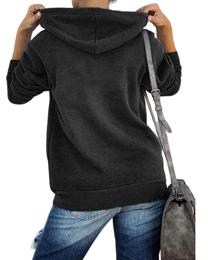 Plain Women's Hoodie with Pockets - Emma