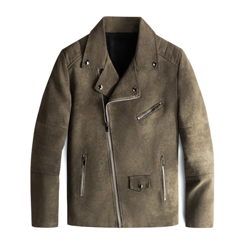 Classic Men's Slim Fit Vegan Leather Biker Jacket