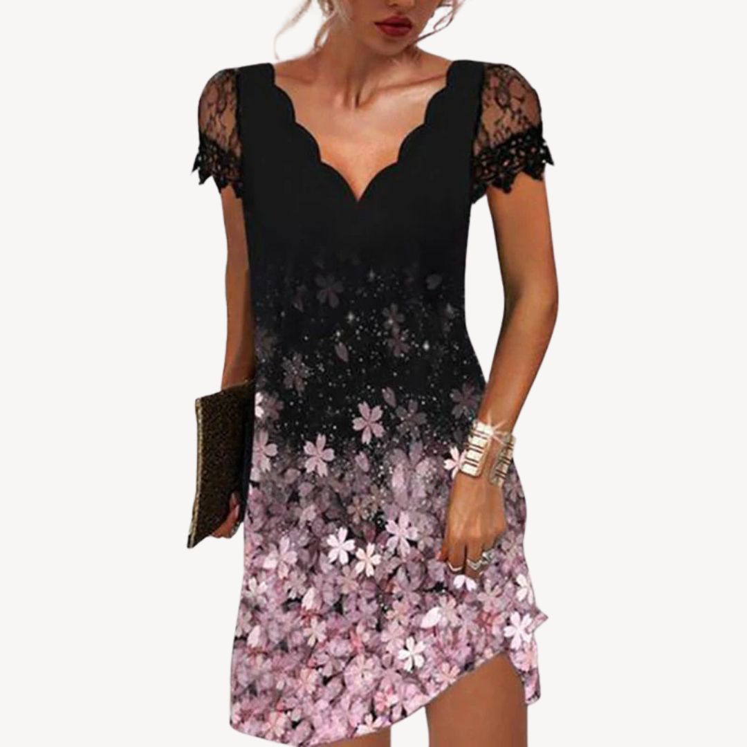 Women's Floral Lace Mini Dress