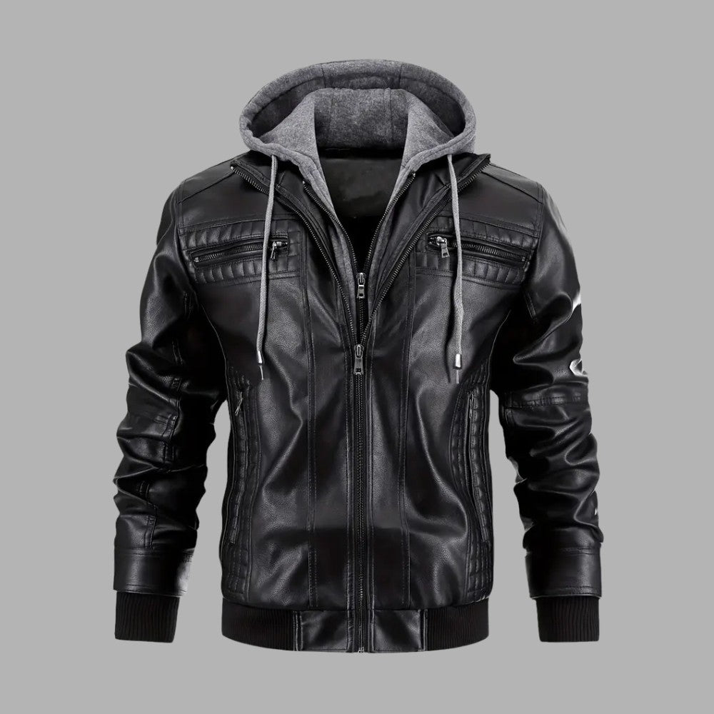 Retro Hooded Biker Jacket