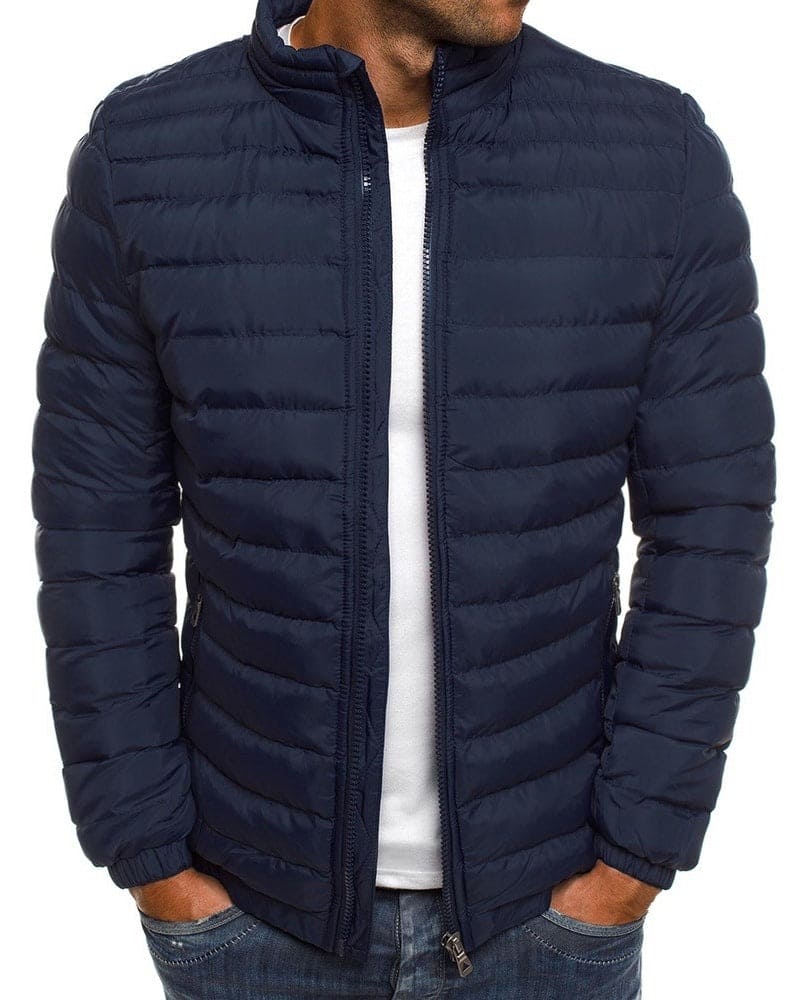 Solid Color Jacket with Zipper - Ethan