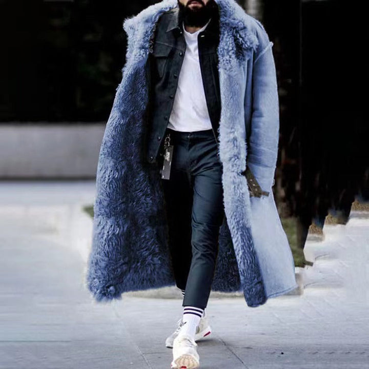 Men's Fur-Lined Winter Coat with Hood by Winterziu
