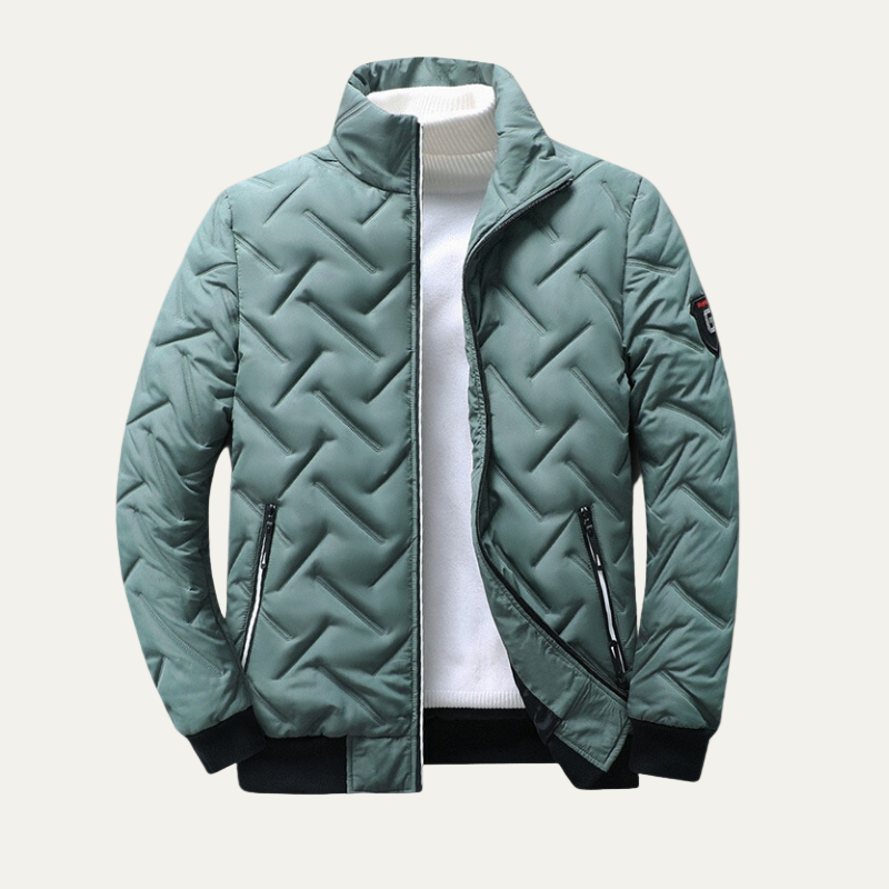 Men’s Modern Quilted Puffer Jacket with Sporty Finish