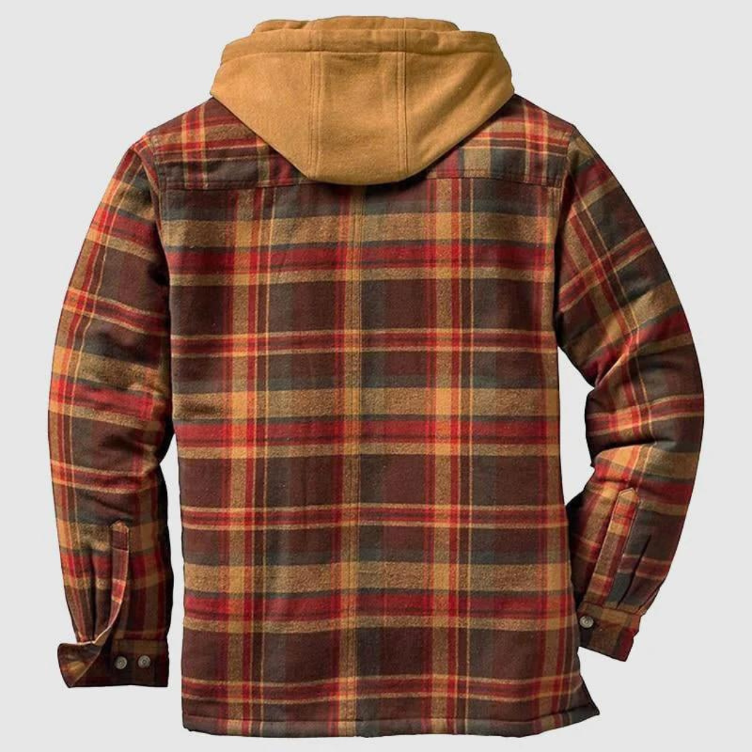 Men’s Quilted Flannel Plaid Shirt Jacket