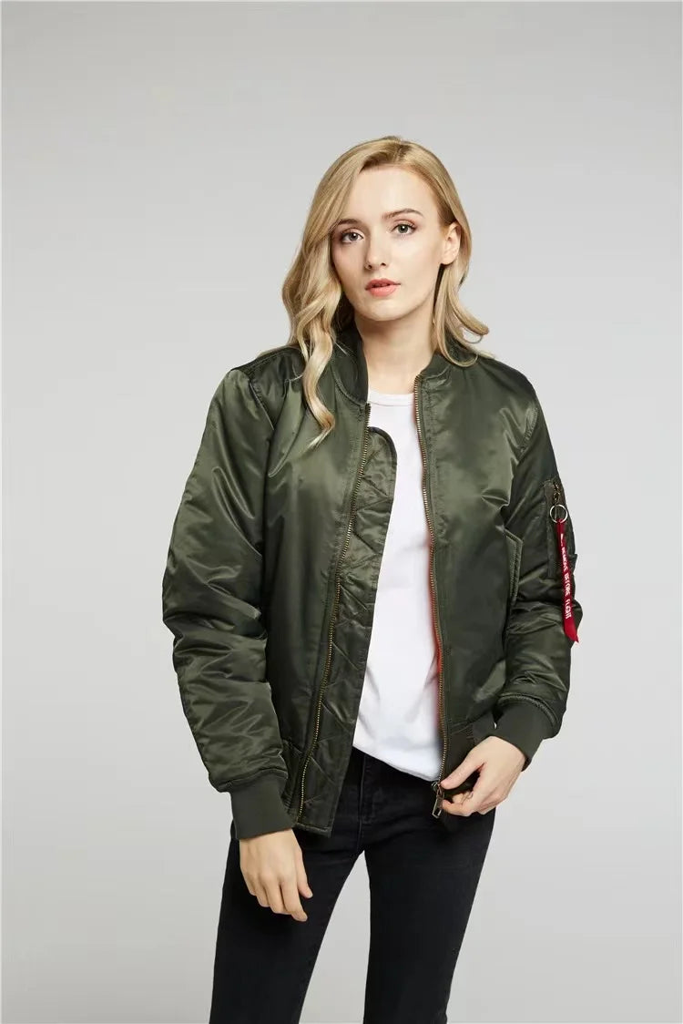 Unisex Classic Full Zip Bomber Jacket with Sleeve Utility Pocket