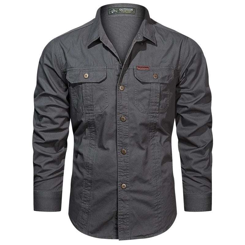 Casual Button Down Shirt for Men with Pockets