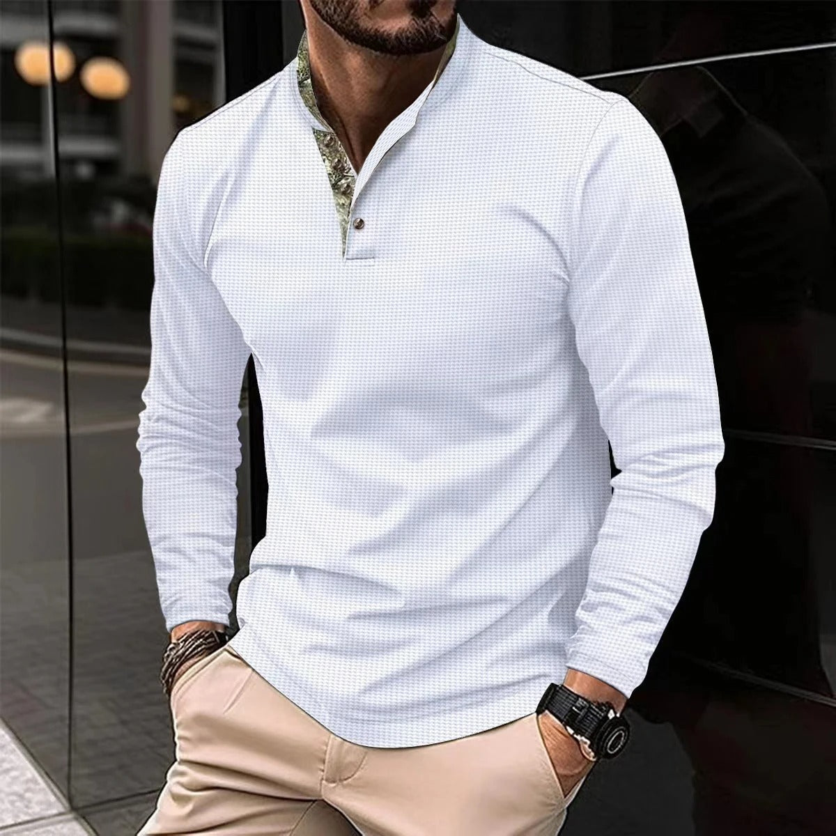 Stylish Men's Fit Long Sleeve Dress Shirt