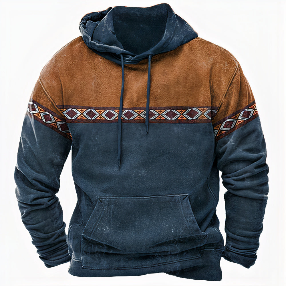Classic Mens Hoodie with Global Print Design