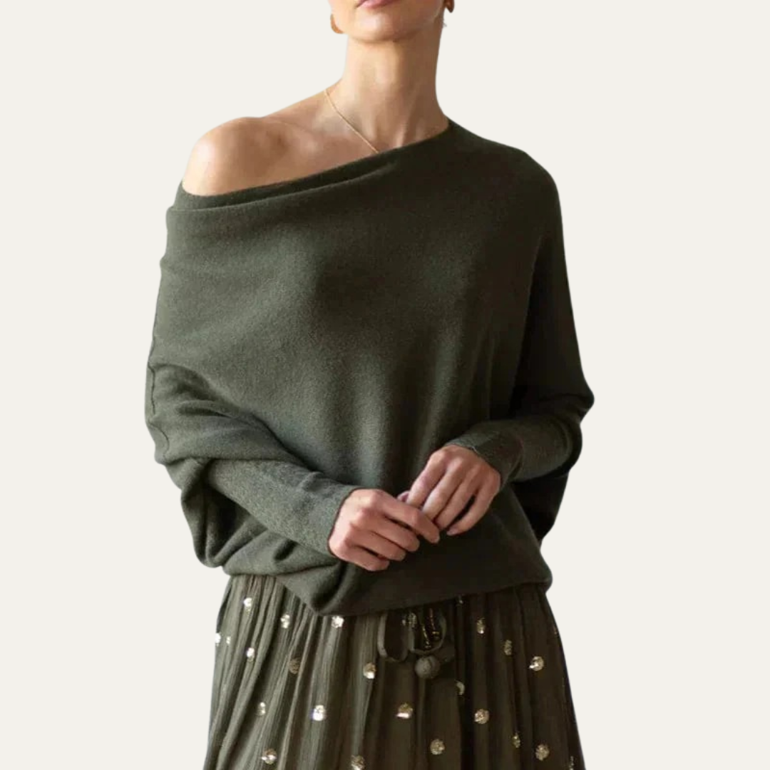 Women’s Off-Shoulder Relaxed Knit Sweater