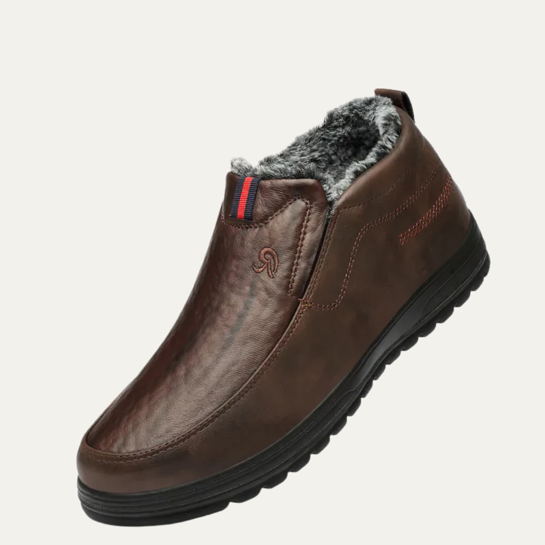 Men’s Polished Slip On Winter Fur Lined Shoes