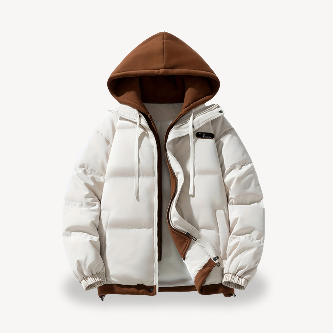 Men's Oversized Puffer Jacket with Hoodie