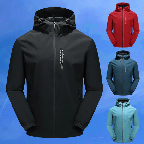 Waterproof and Windproof Outdoor Jacket with Hood - EcoShield