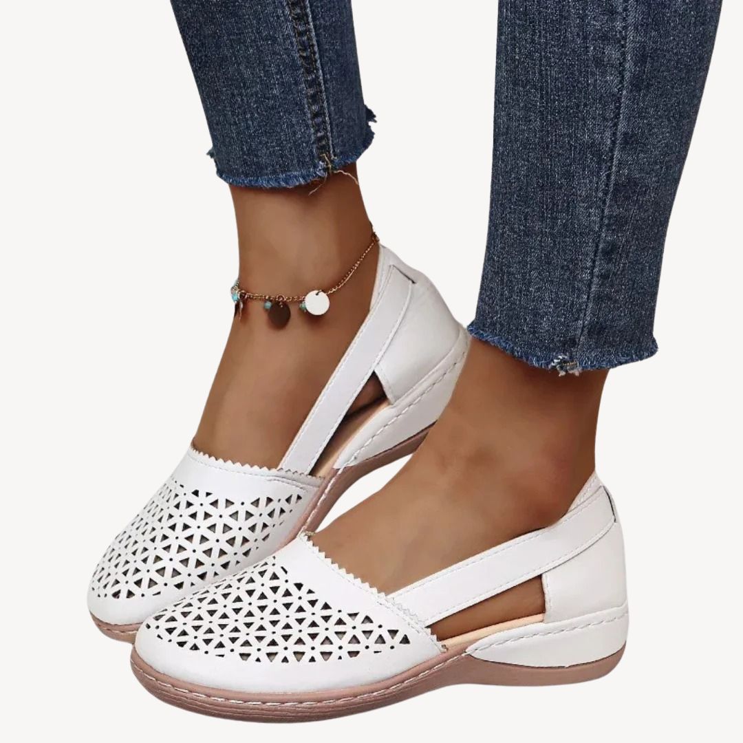 Leather Cutout Orthopedic Sandals Women
