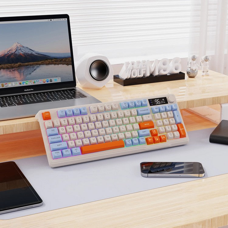 Quiet Wireless Mechanical Gaming Keyboard Monitor