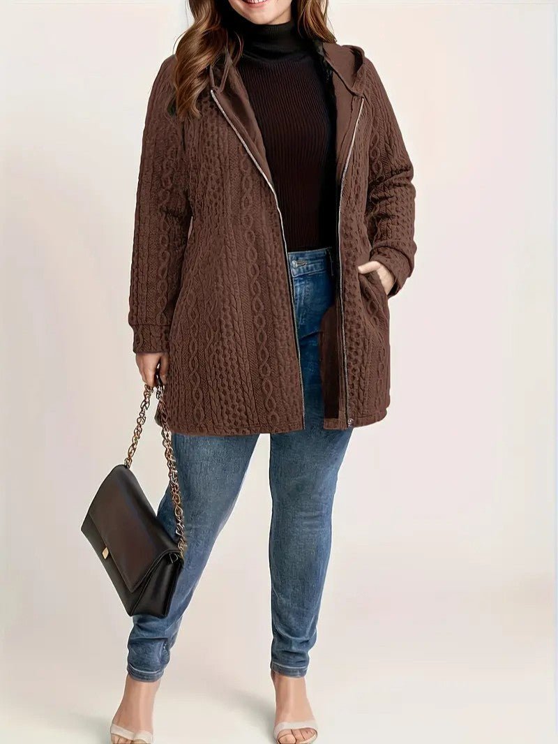 Women's Plus Size Casual Zip Coat