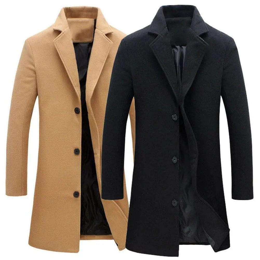 Woolen Men's Coat for Autumn and Winter - Tomas