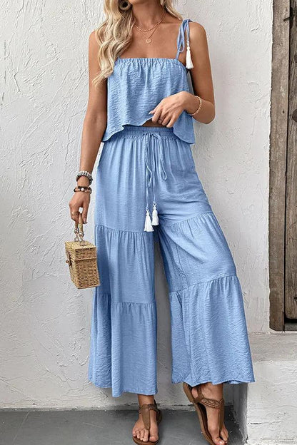 Fashion Solid Color Casual Two Pieces Set