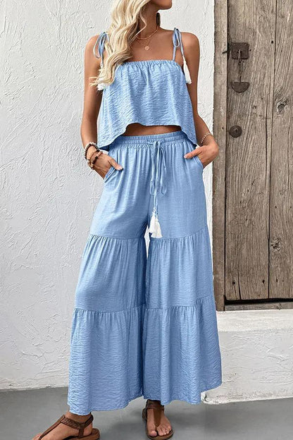 Fashion Solid Color Casual Two Pieces Set