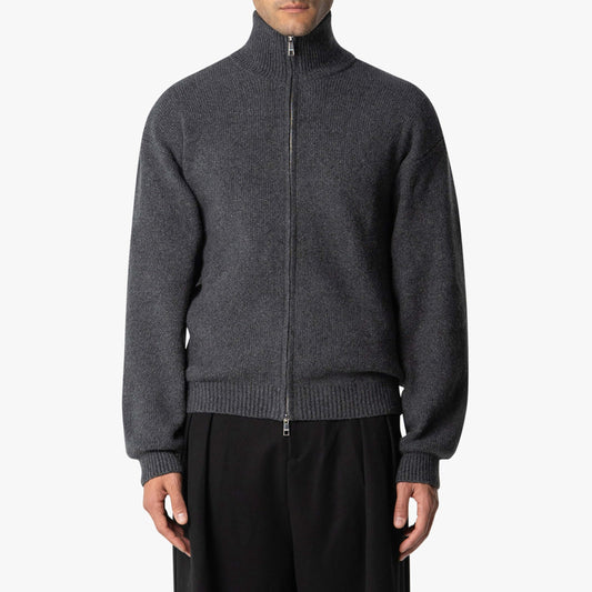 Warm High Neck Mens Knitted Zip Jacket - BritishElegance