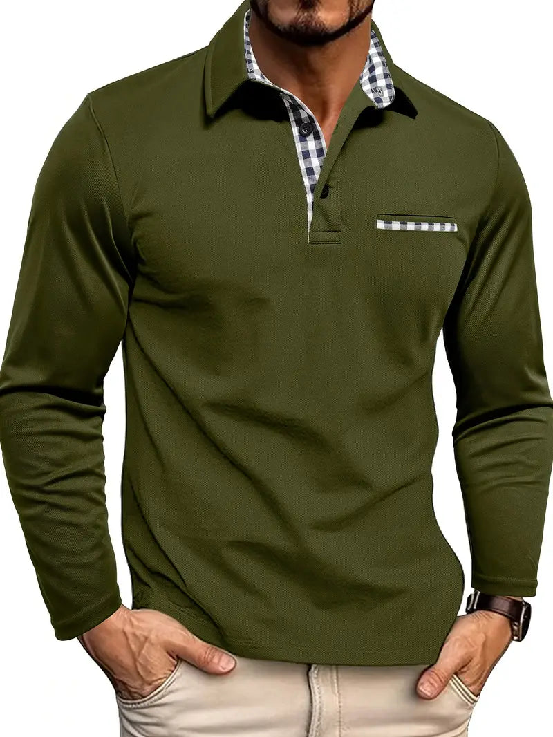 Comfortable Mens Long Sleeve Polo Shirt