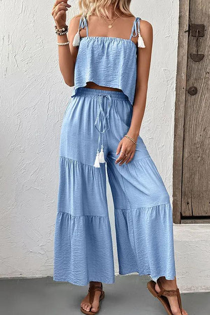 Fashion Solid Color Casual Two Pieces Set