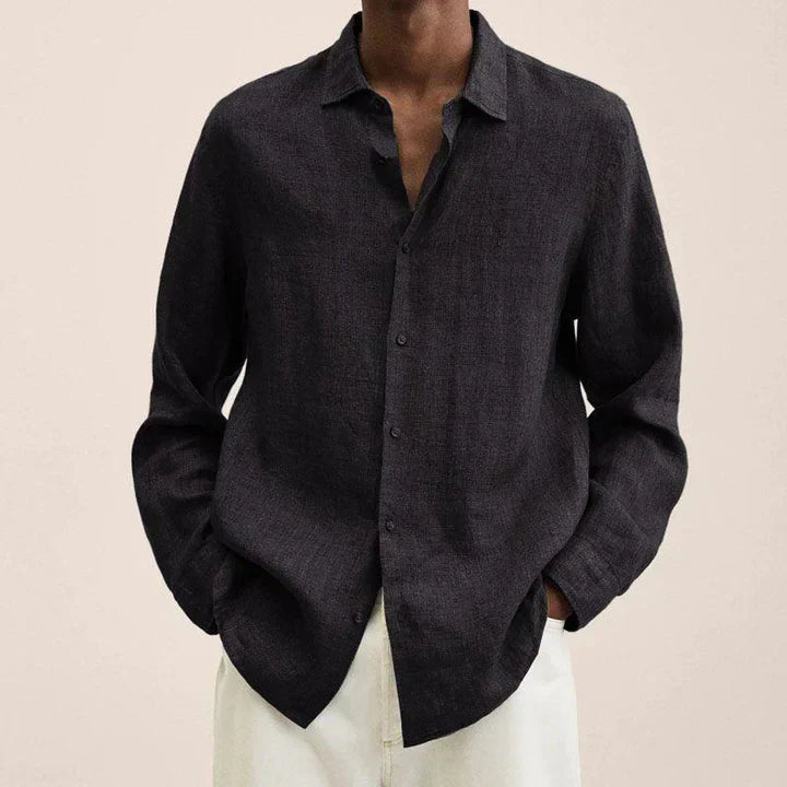 Versatile and lightweight linen shirt for men, elegantly styled