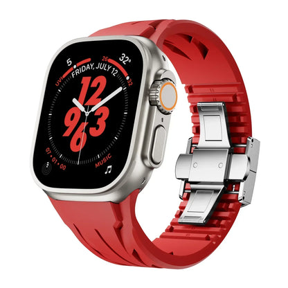 Soft Rubber Apple Watch Band With Metal Clamp