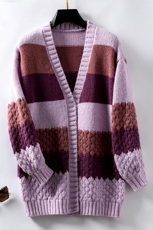 Warm Oversized Women's Knit Cardigan Sweater
