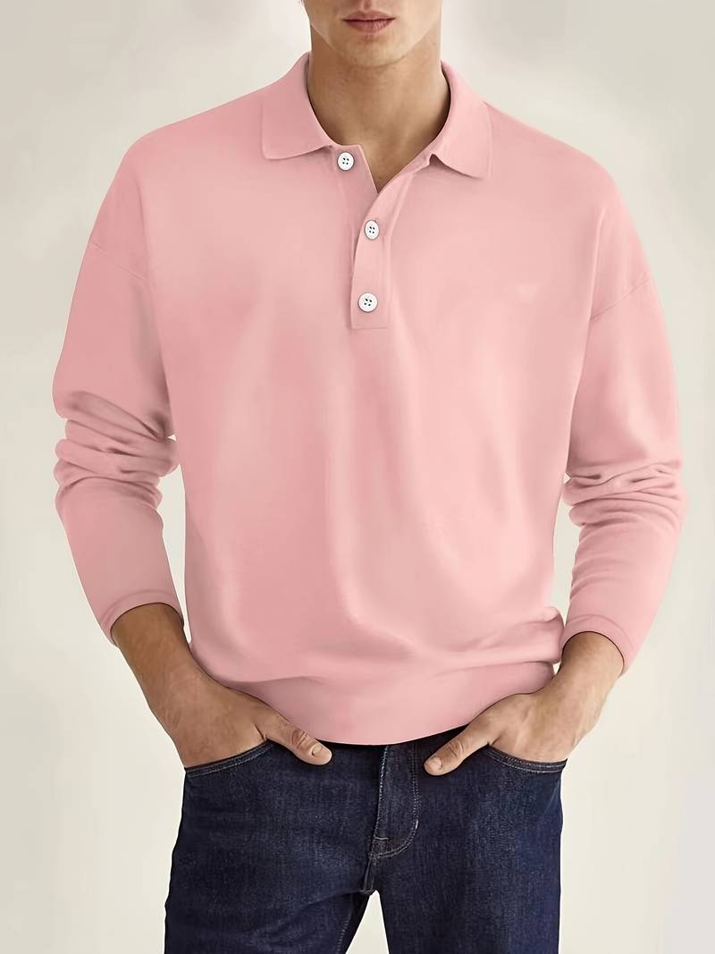 Long-sleeve golf shirt by Joshua: comfortable stretch fabric